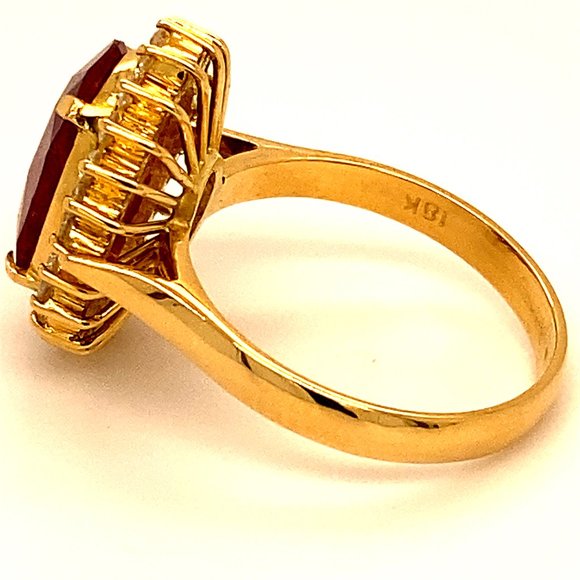 Longido Ruby 6.55ct Diamonds 18K Solid Gold Ring - Picture 8 of 9